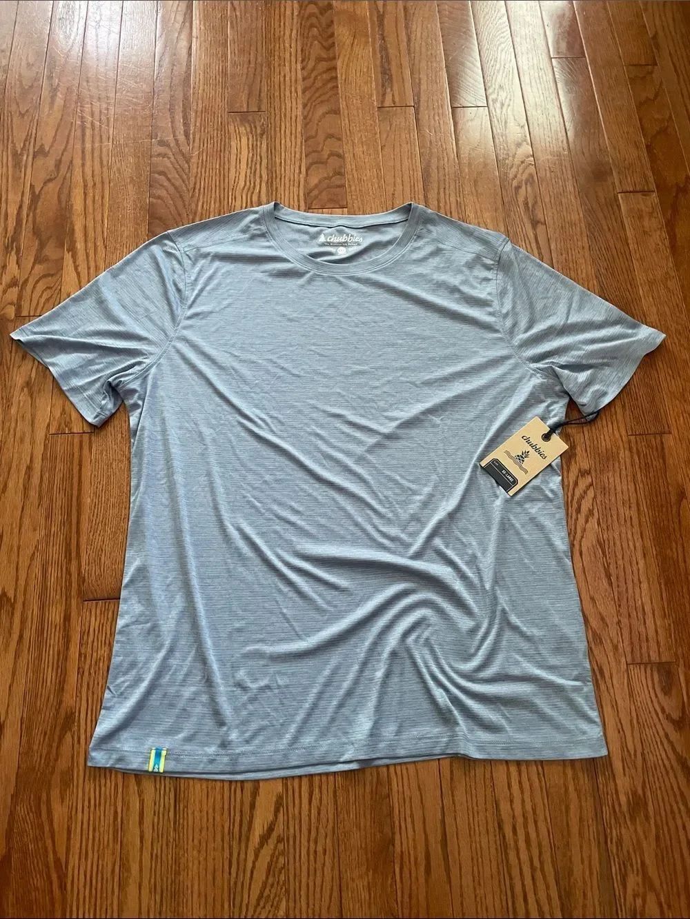 Chubbies The Cool Down SS Sport Tee Light Blue Men’s Sz XXL NWT